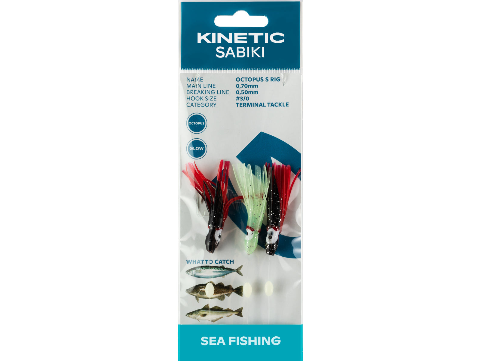 Kinetic Sabiki Octopus S Glow Red/Black #3/0