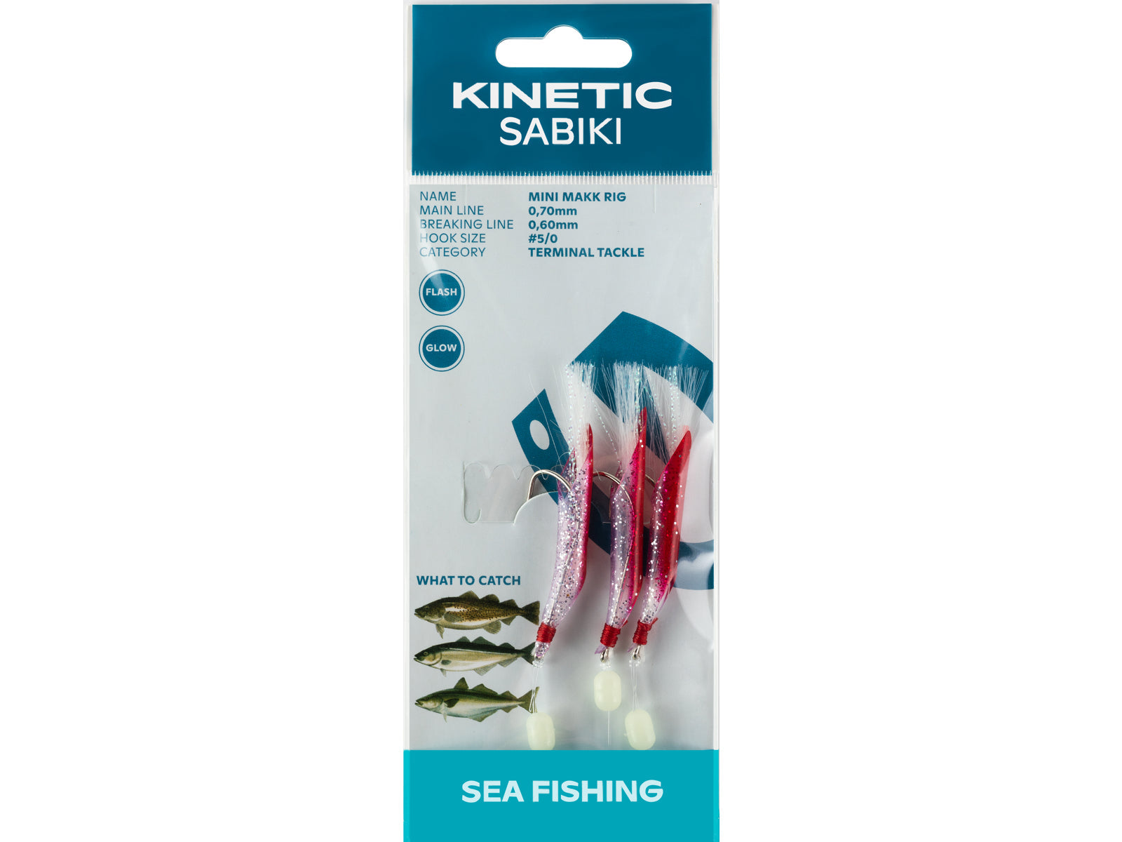 Kinetic Sabiki Mini Makk #5/0 Red/Silver