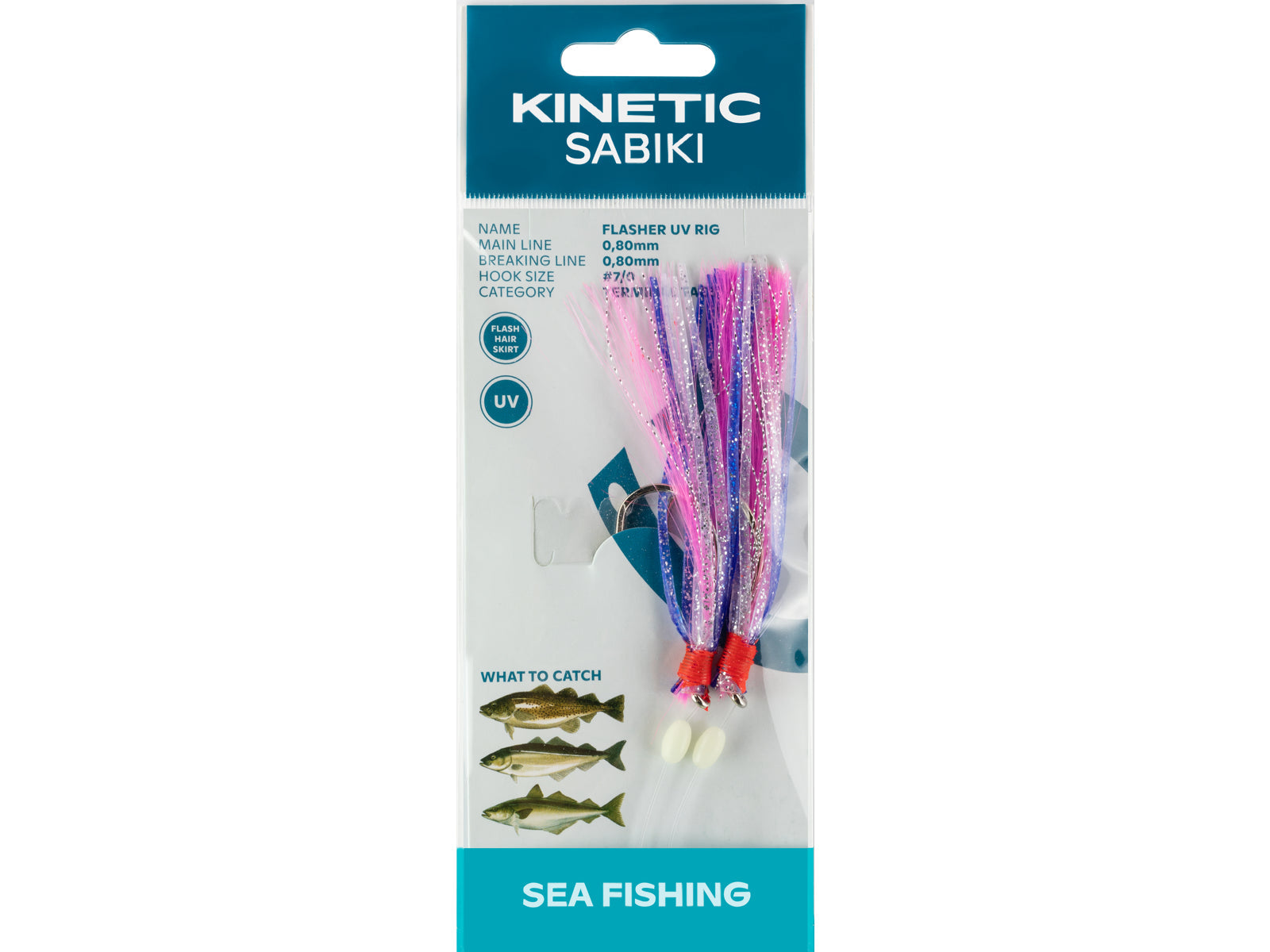Kinetic Sabiki Flasher UV #7/0 Purple/Pink/ Silver