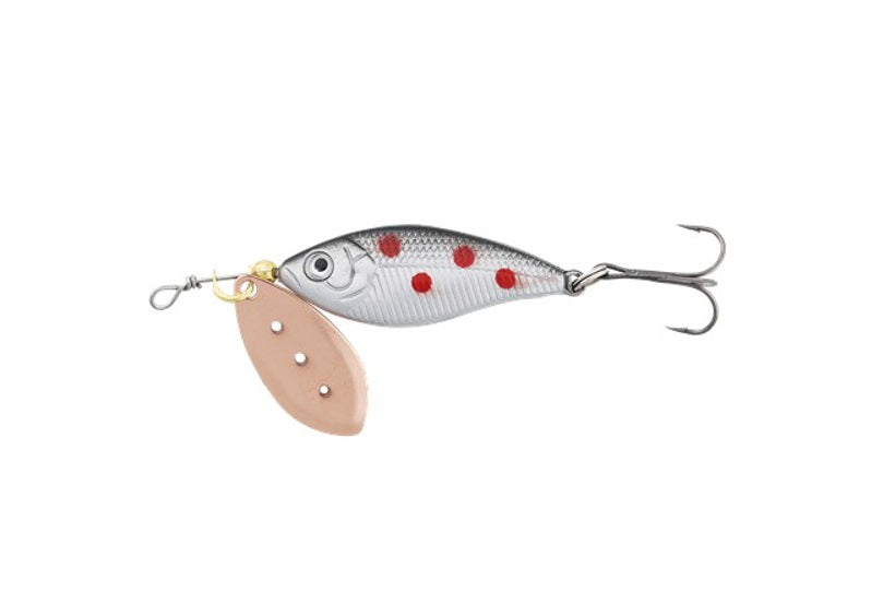 Kinetic Sweety Spinner 9g Silver Red Dots