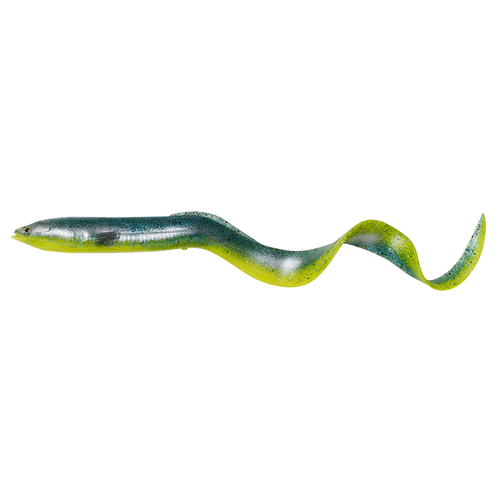 Savage Gear Real Eel Loose Body 20cm 27g Green Yellow Glitter