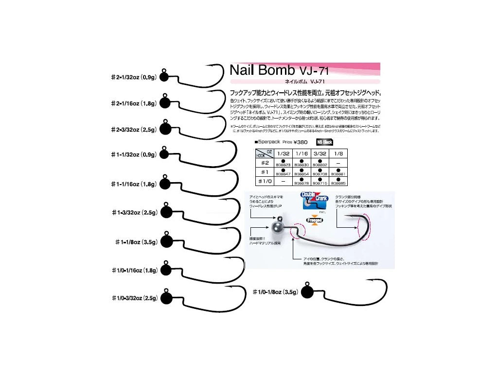 Jig Head  DECOY NAIL BOMB VJ-71