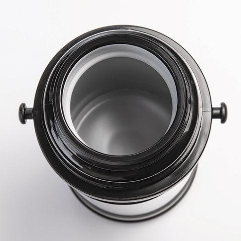 Open lid system of the Zojirushi SJ-S steel thermos showing wide mouth design