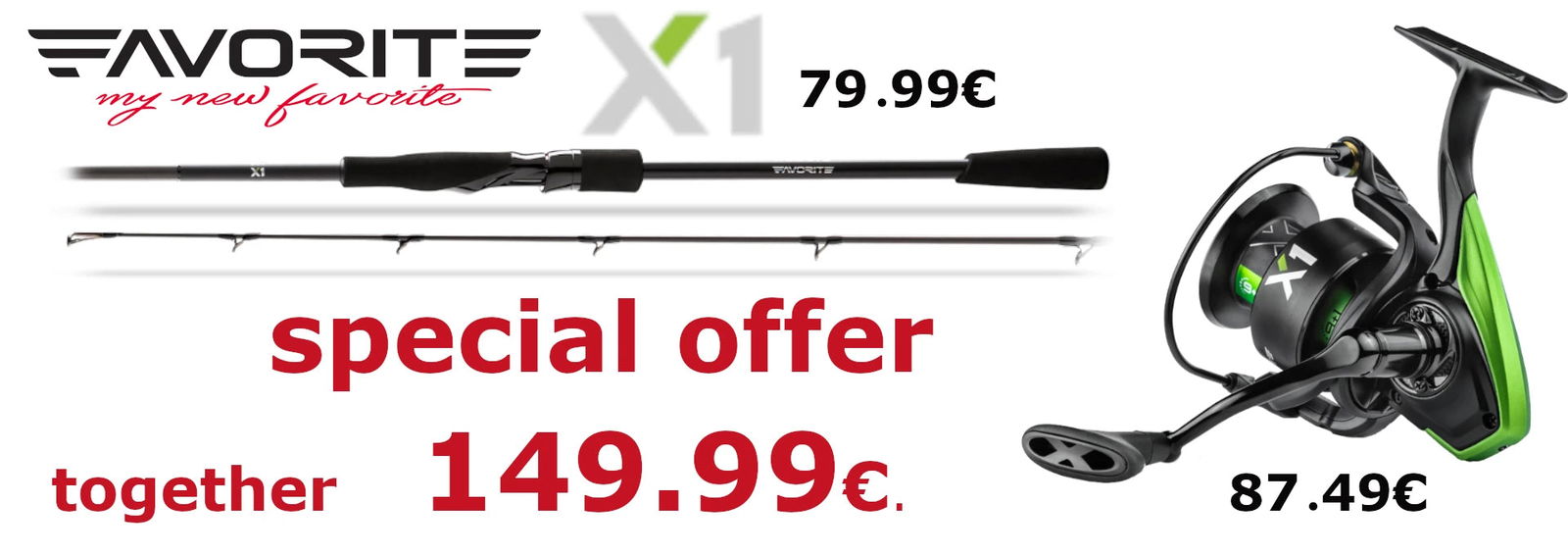 Favorite X1 Spinning Rod and X1  Reel 4000 Combo - High-Performance Fishing Gear - Emerald Ripple
