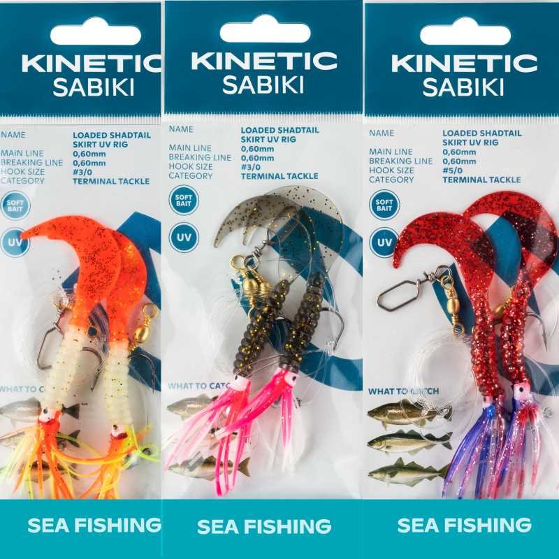 Kinetic Sabiki Loaded Shadtail Skirt UV 3/0