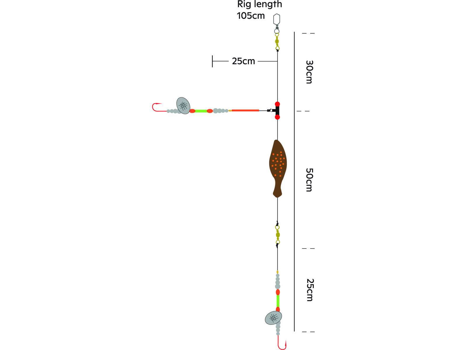 Kinetic Sabiki Flatdab Lightstick 60g #2 Red/ Brown