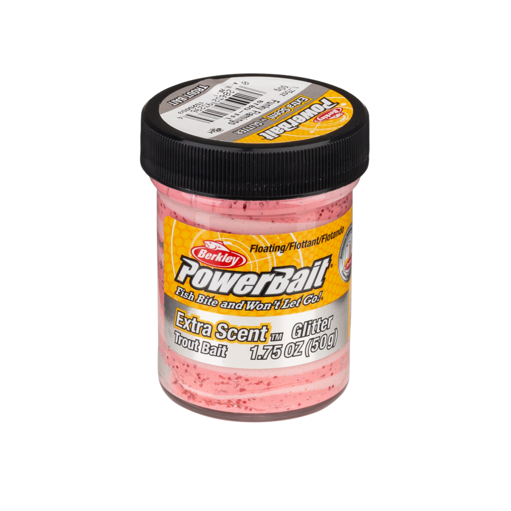 Berkley PowerBait Glitter Trout Bait Swirls Funky Flamingo