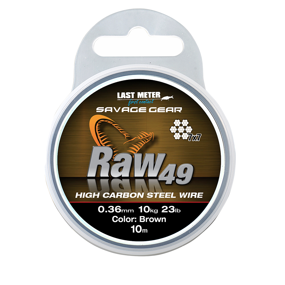 Savage Gear Raw49 Steelwire Uncoated Brown 10m