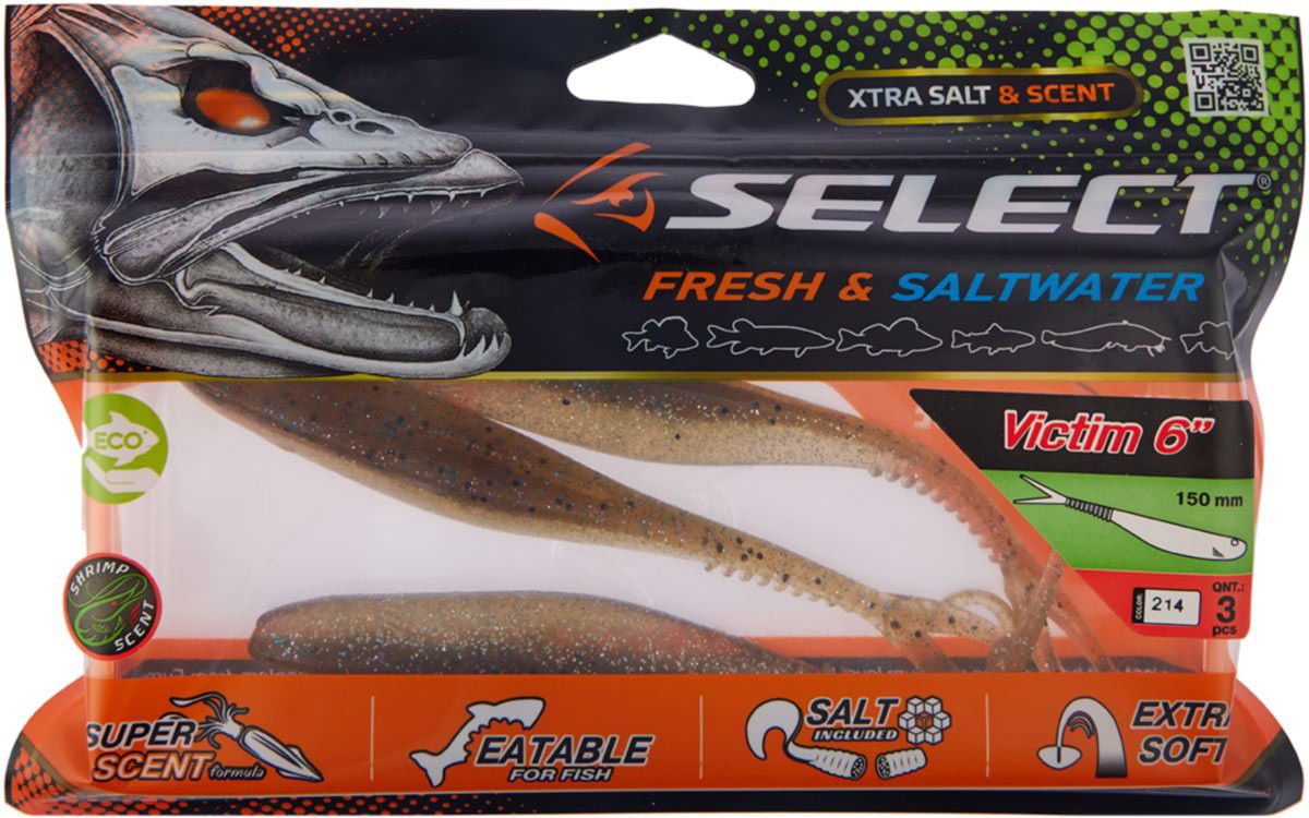 Soft Lure Select Victim V-TAIL  #214 - Emerald Ripple