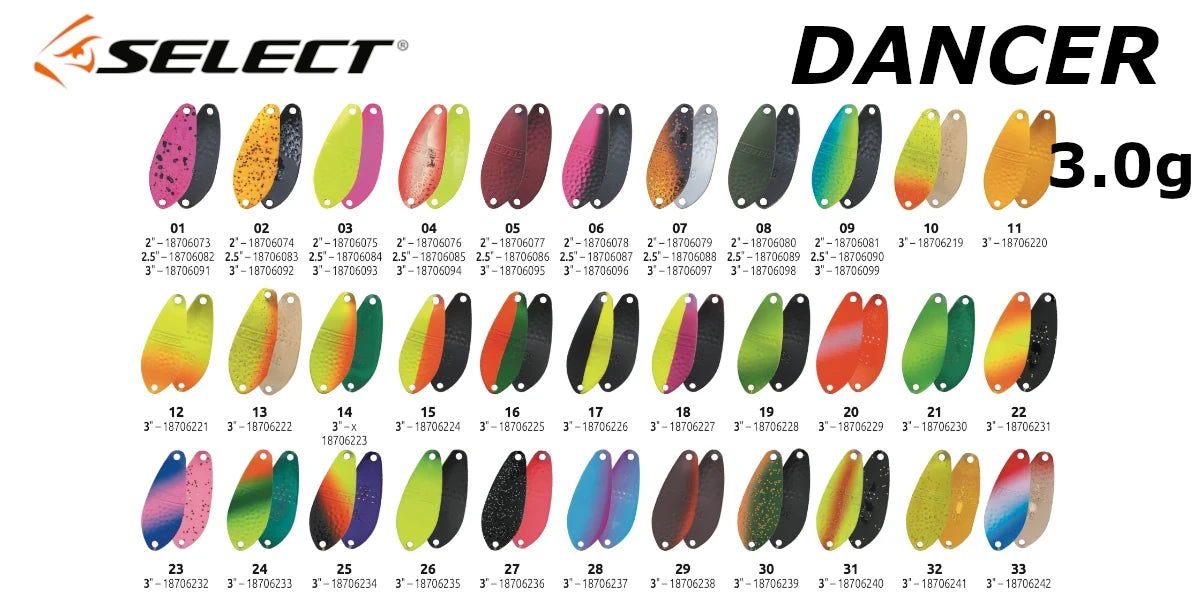Spoon lure Select Dancer 3.0g 31mm - Emerald Ripple