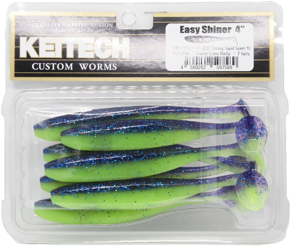 Keitech Easy Shiner 4" 10cm Violet Lime Belly PAL06T