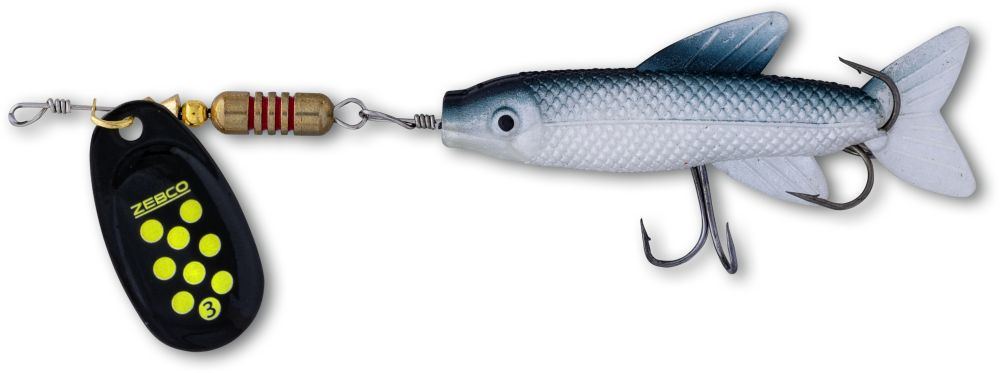 Zebco Trophy Z-Spin Minnow Size #3 Black Yellow Dots 11g