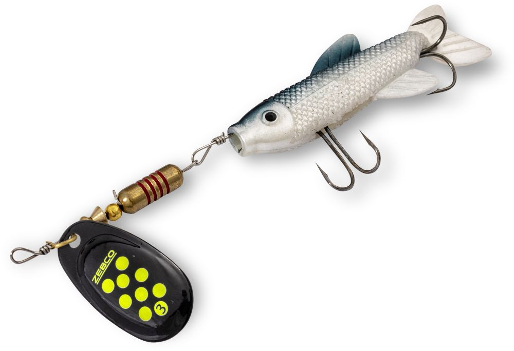 Zebco Trophy Z-Spin Minnow Size #3 Black Yellow Dots 11g