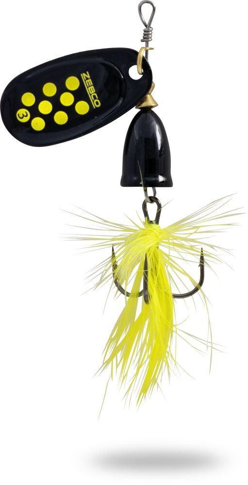 Zebco Trophy Z-Vibe & Fly Size #3 Black Yellow Dots 8g