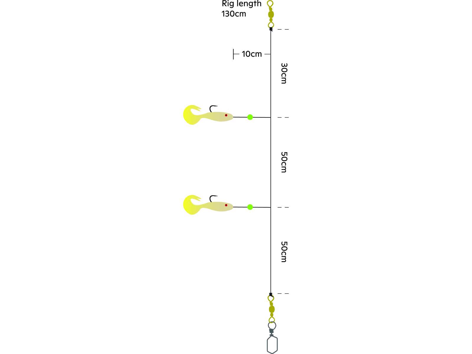 Kinetic Sabiki Shad Tail UV #6/0