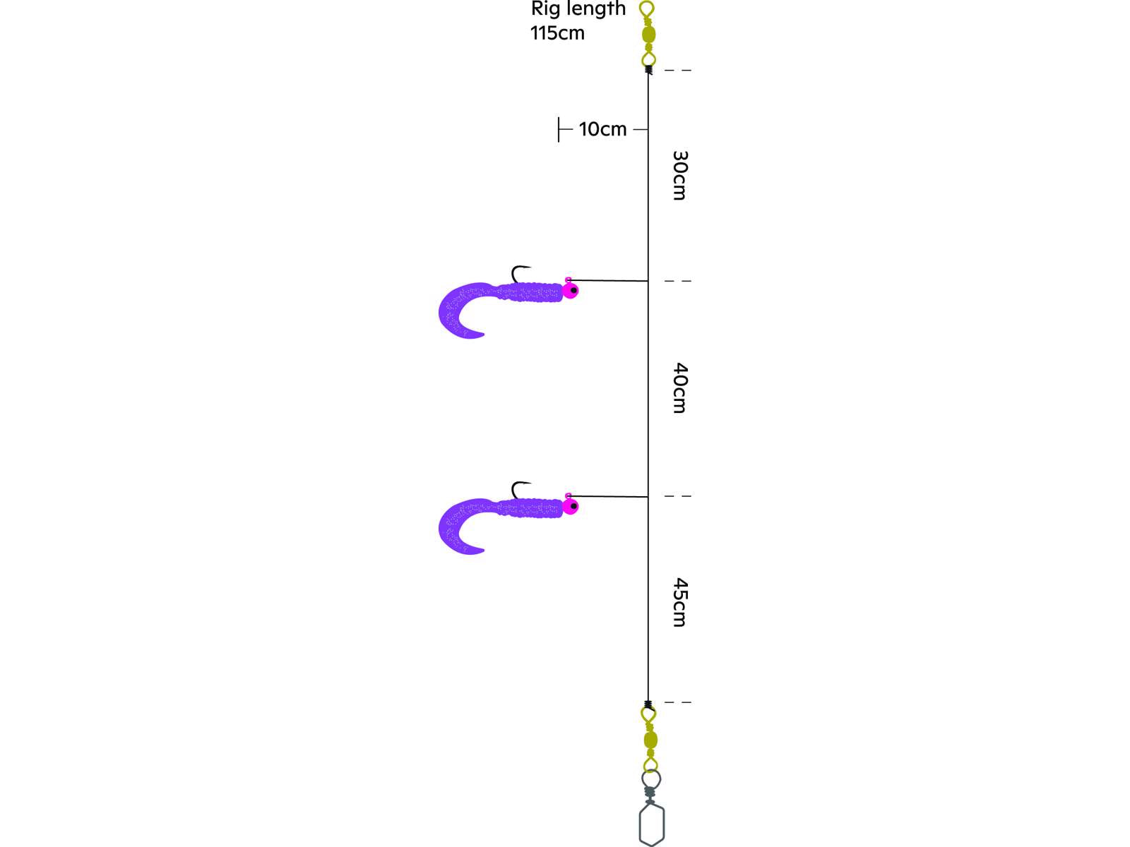 Kinetic Sabiki Loaded Twister UV #2/0