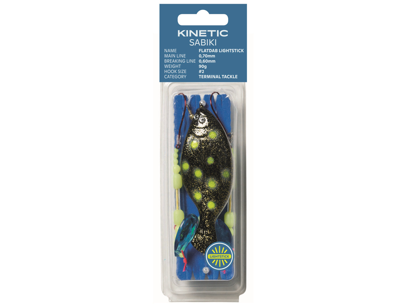 Kinetic Sabiki Flatdab Lightstick 60g #2 Glow/ Black