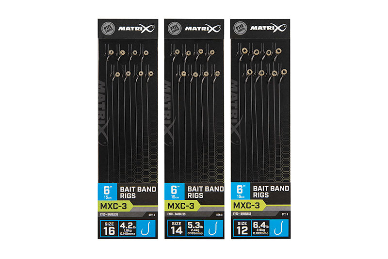 Matrix MXC-3 Bait Band Rigs Barbless 15cm/6ins