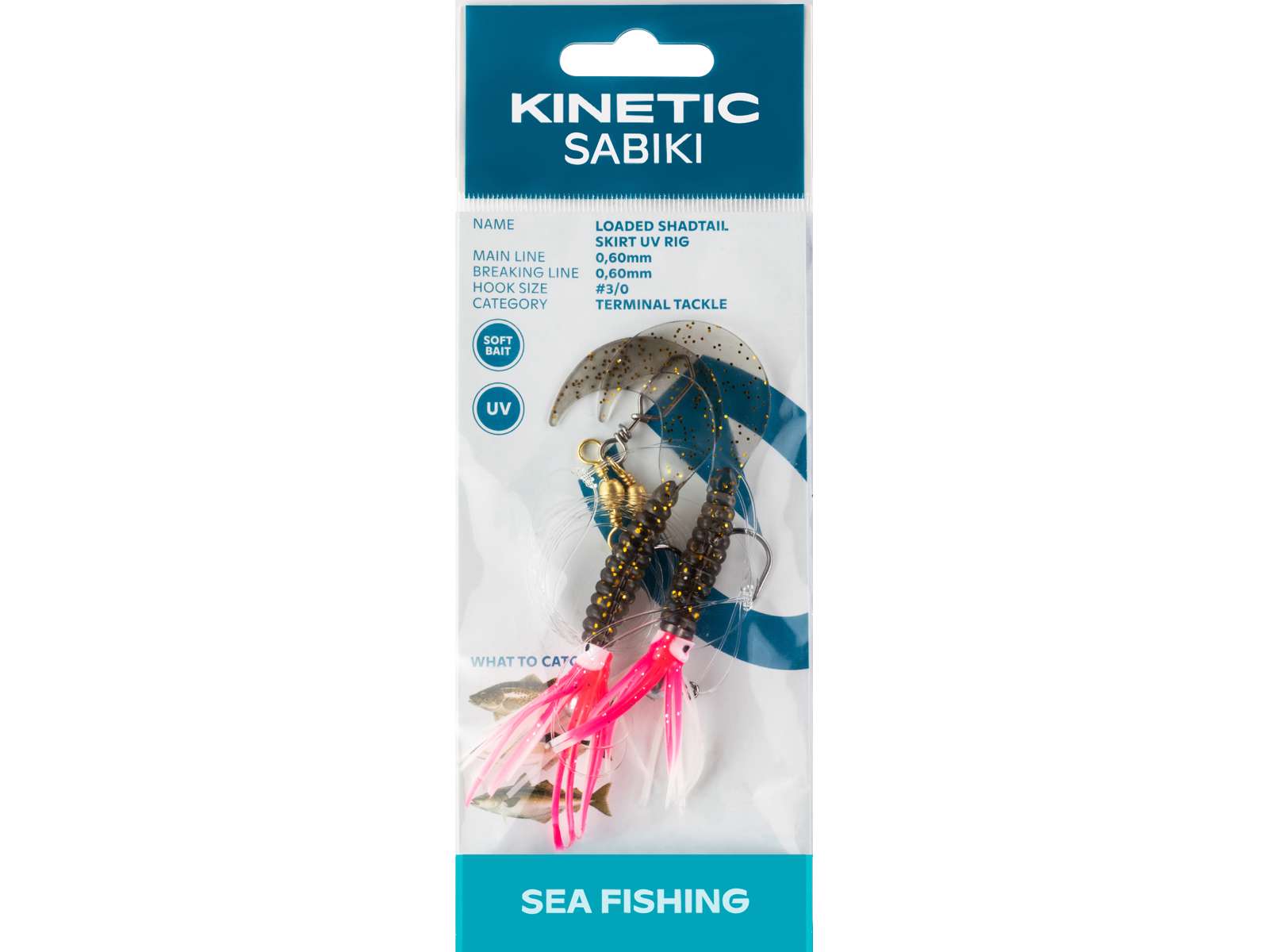 Kinetic Sabiki Loaded Shadtail Skirt UV 3/0