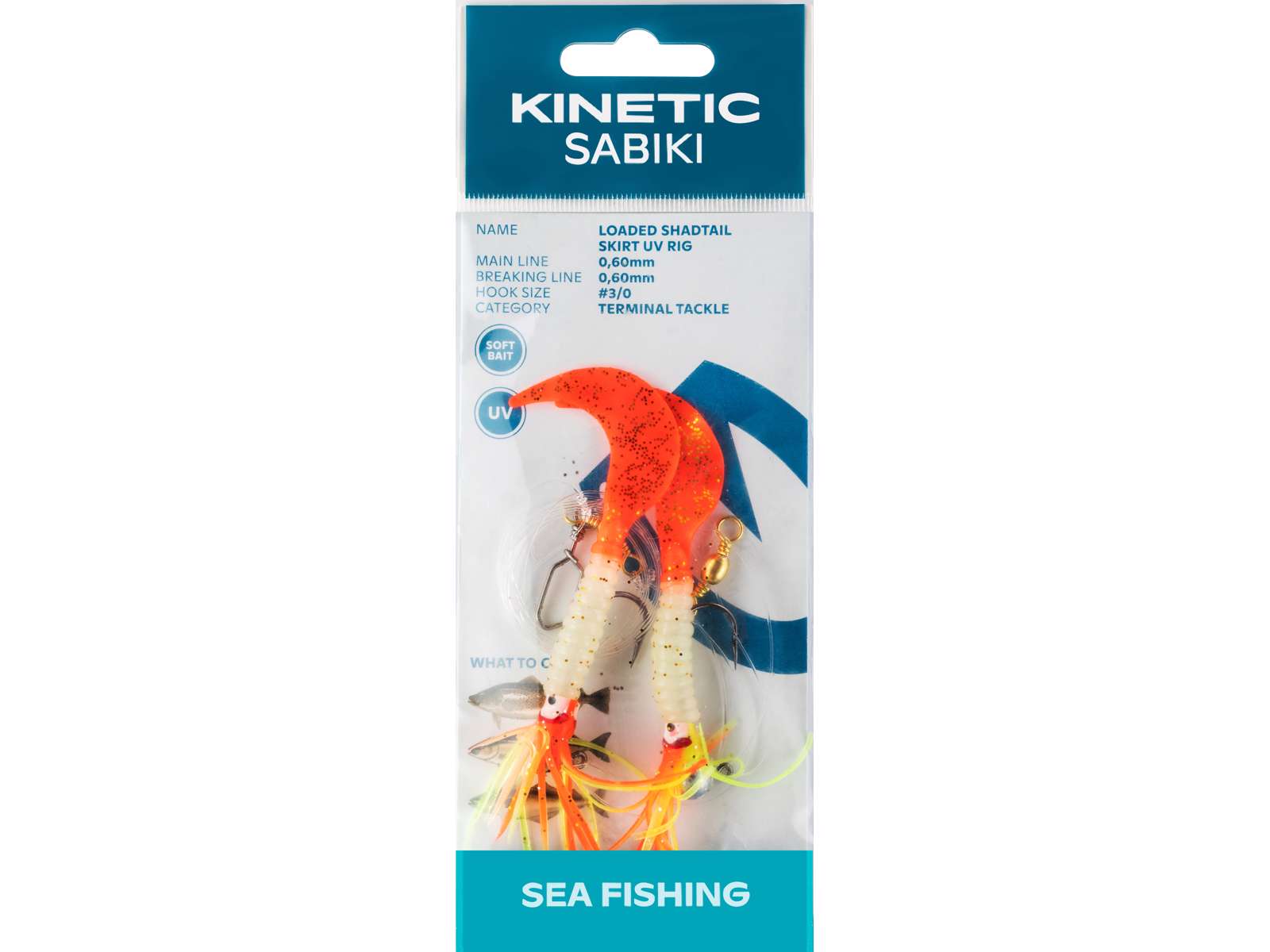 Kinetic Sabiki Loaded Shadtail Skirt UV 3/0