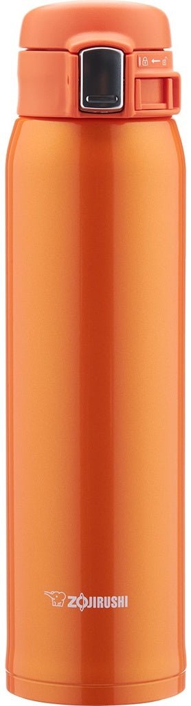 Zojirushi SM-SHE orange stainless steel travel mug, 480 ml / 600 ml, vacuum insulated sleek design