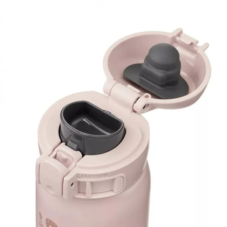 Zojirushi SM-WP24PM 240ml rose gold insulated mug showing easy one-touch open lid, safe sipping design for Irish students and workers