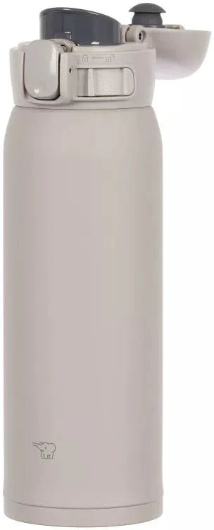 Elegant beige Zojirushi SM-WS thermo travel mug, 480ml vacuum insulated bottle for hot tea and coffee in Ireland