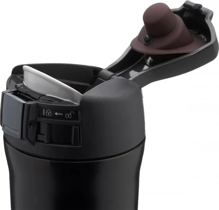 Zojirushi SM-YA48XA black thermal mug with wide mouth and flip-open secure lid, BPA free eco-friendly design for daily use in Ireland